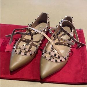 Valentino Garavani Rockstud Caged Ballerina Flats